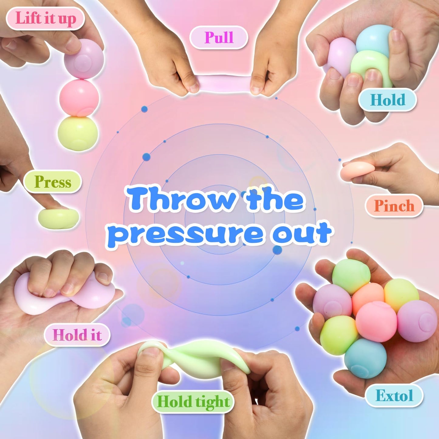 JIACAI 3pcs Lumi Balls Glow-in-the-Dark Ceiling Sticky Balls – ASMR Sticky Ball Set for All Ages