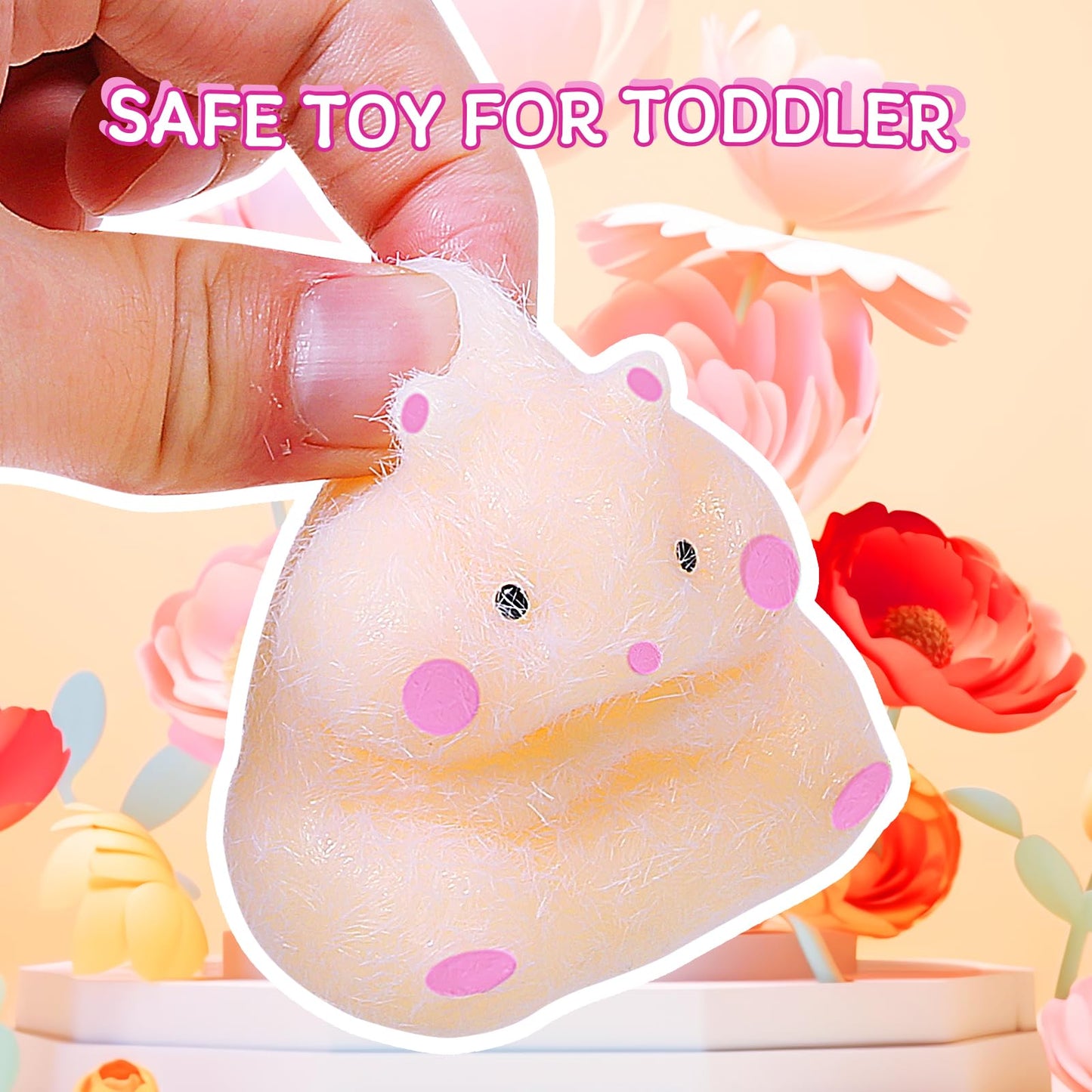 JIACAI 3pcs Squishy Hamster Squeeze Toys – Kawaii Fidget Stress Relief for Kids