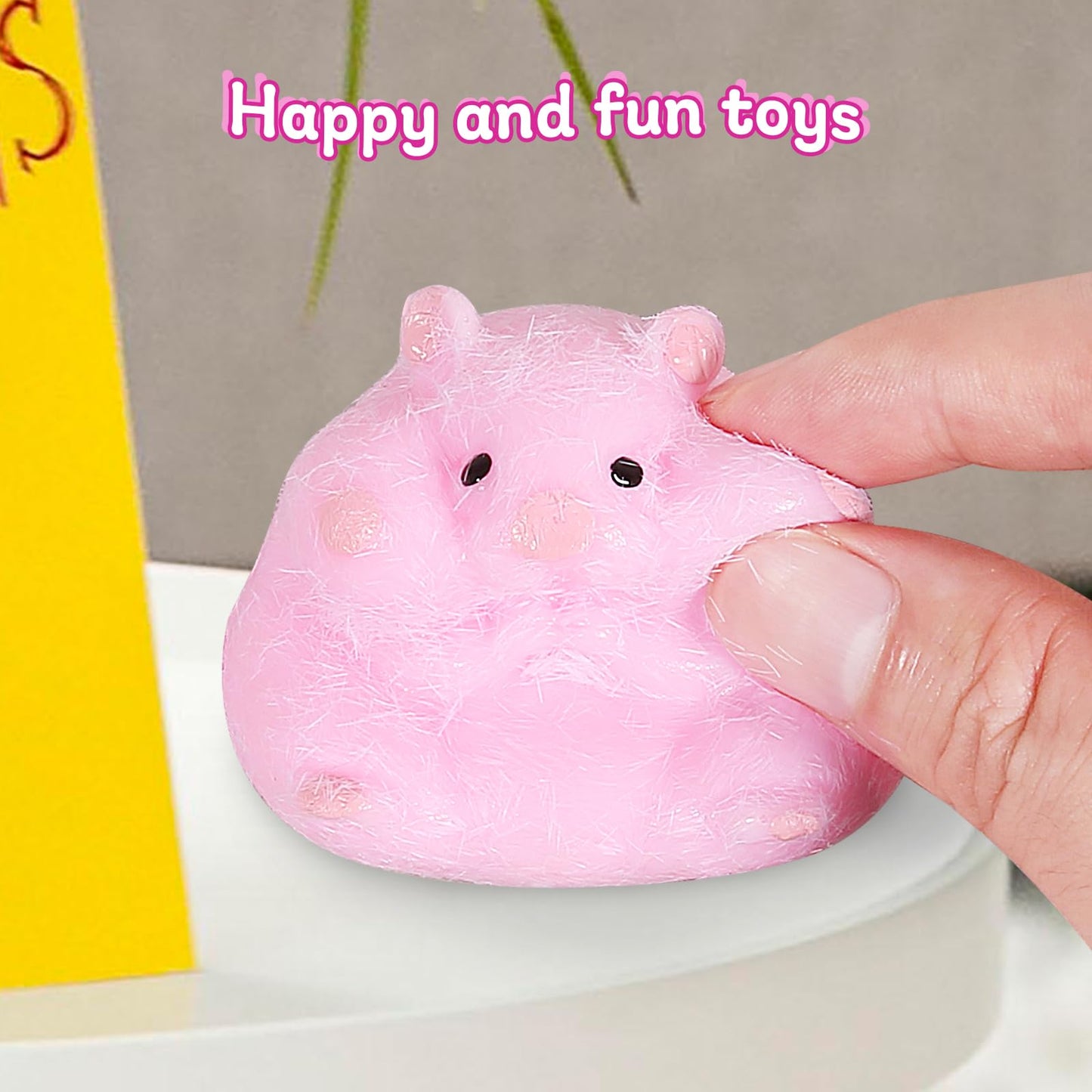 JIACAI 3pcs Squishy Hamster Squeeze Toys – Kawaii Fidget Stress Relief for Kids