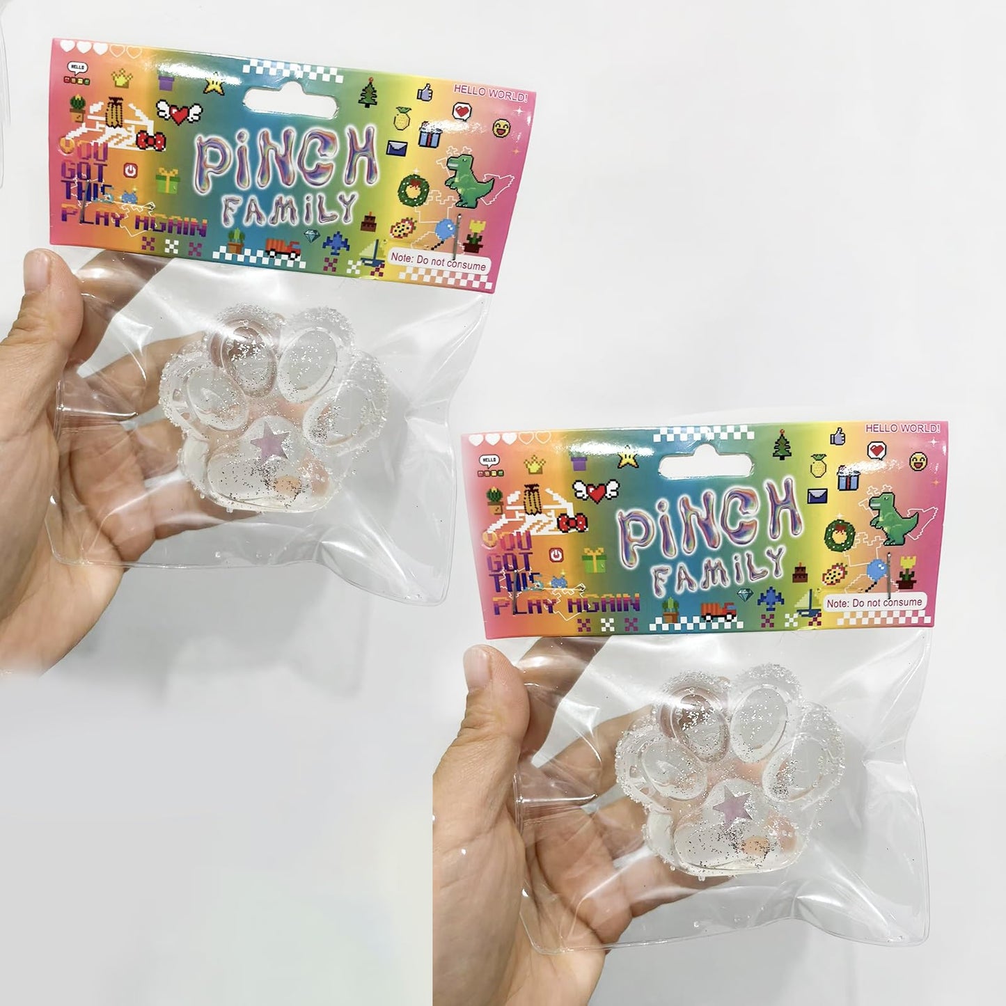 JIACAI 2pcs Squishy Paw Toys – Cat Paw Squeeze Fidget Toys for Stress Relief