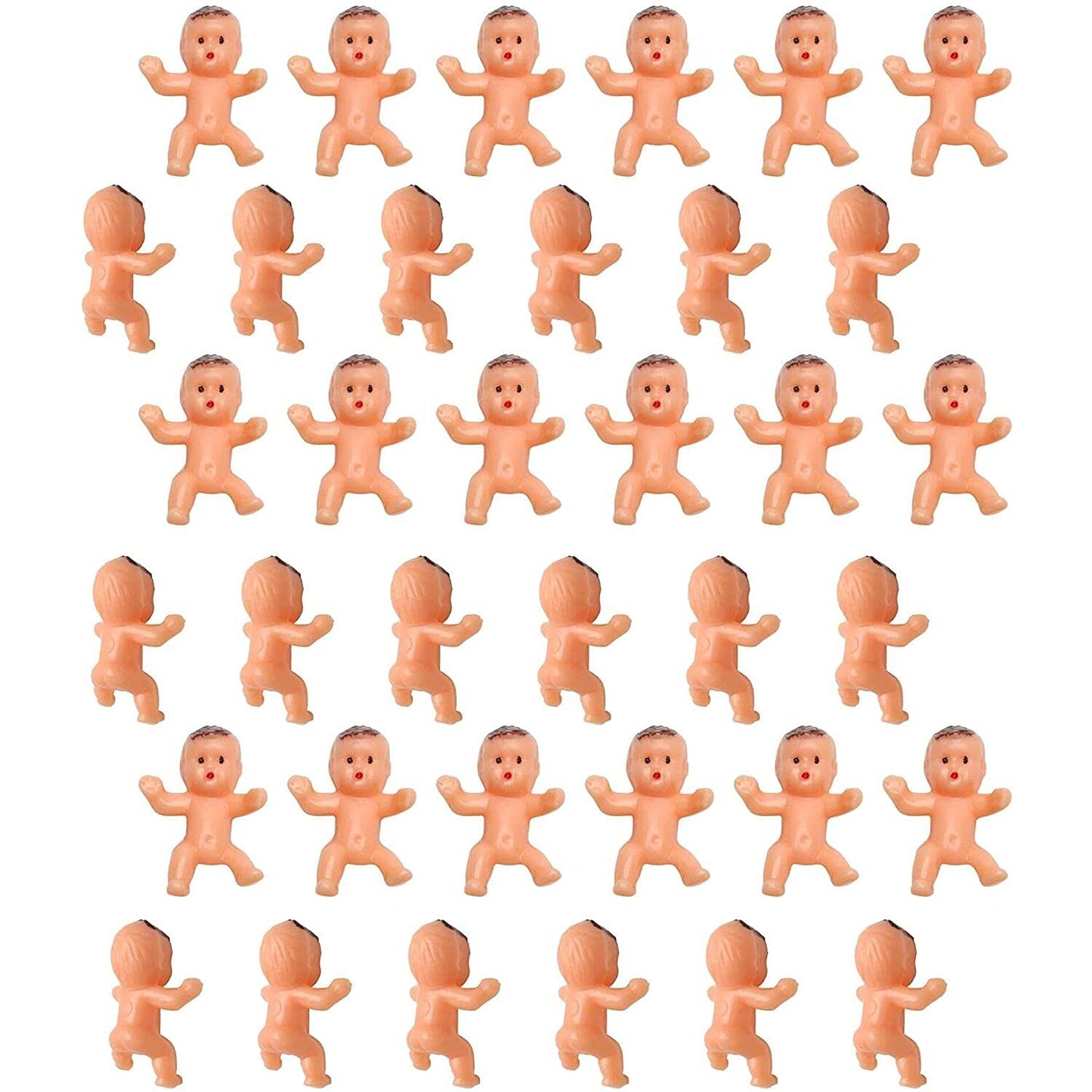 JIAKAI 36pcs Mini Plastic Babies for Baby Shower – Ice Cube Game & Cake Decor