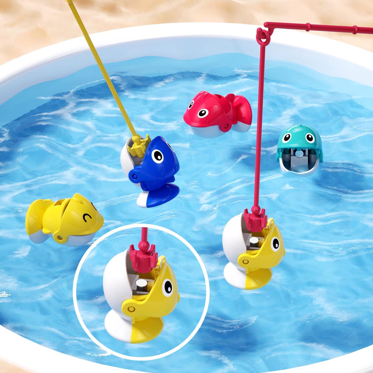 Jiakora Magnetic Fishing Game for Kids — Ages 1-7, 42 Fishes, Rotating Board