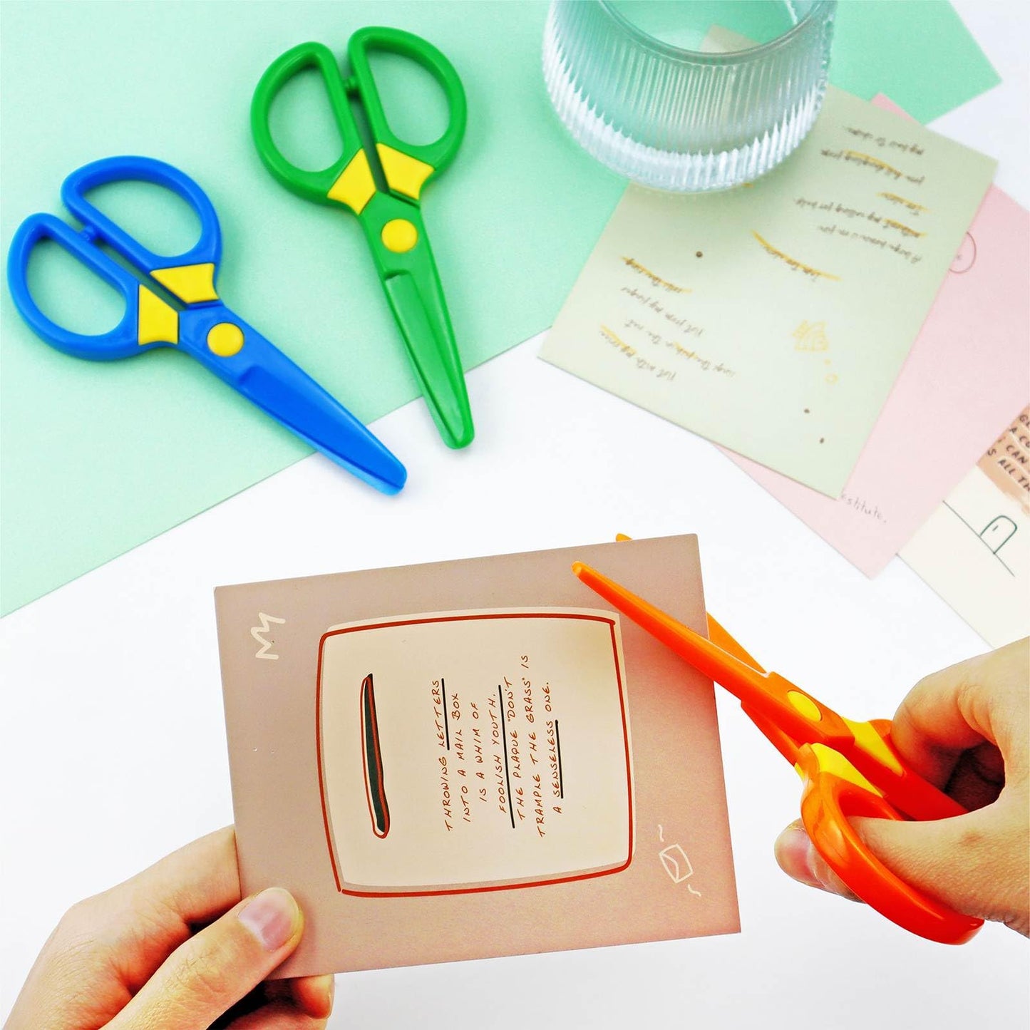 JIALEEY 3-Pack Plastic Child-Safe Scissors — Toddlers Training Scissors for Home & Classroom