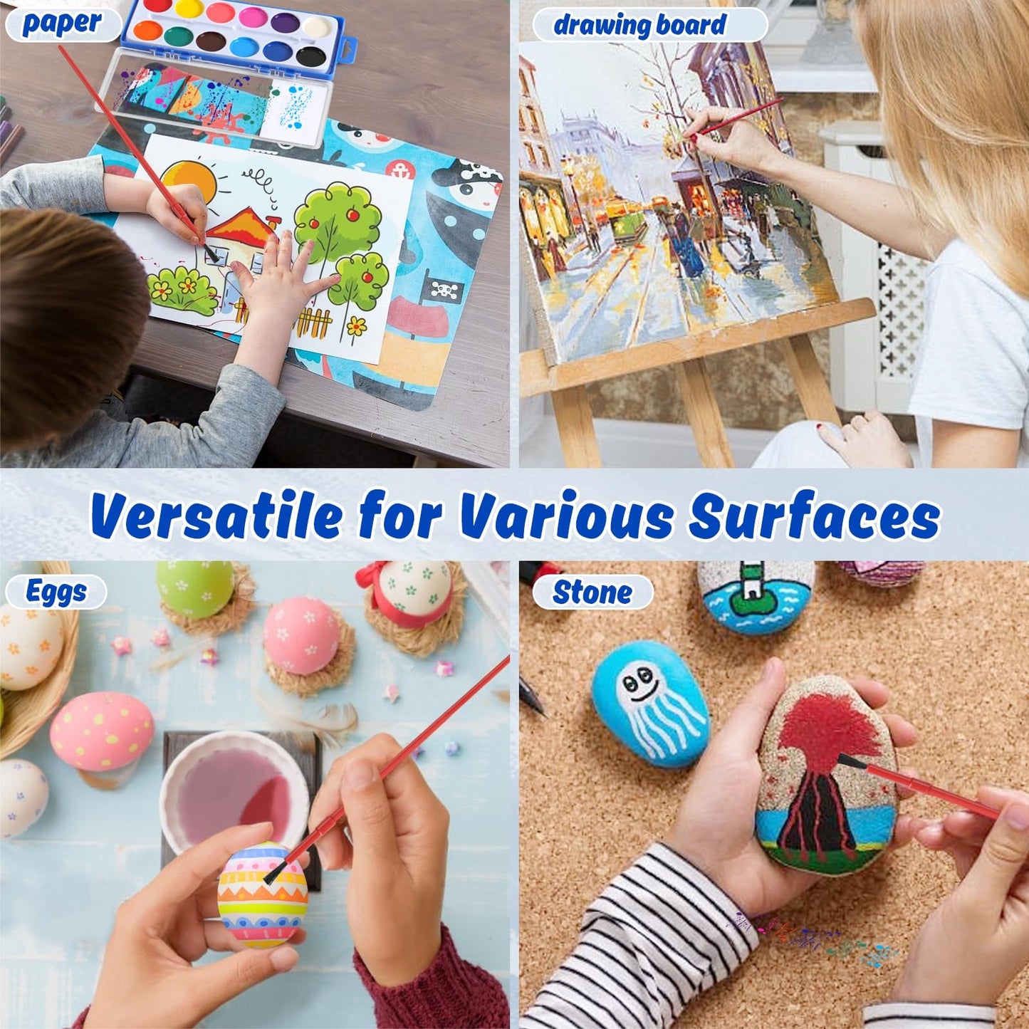 JIANERSHE 24-Pack Watercolor Set — 12 Vibrant, Washable Colors with Brushes for Classroom & Home