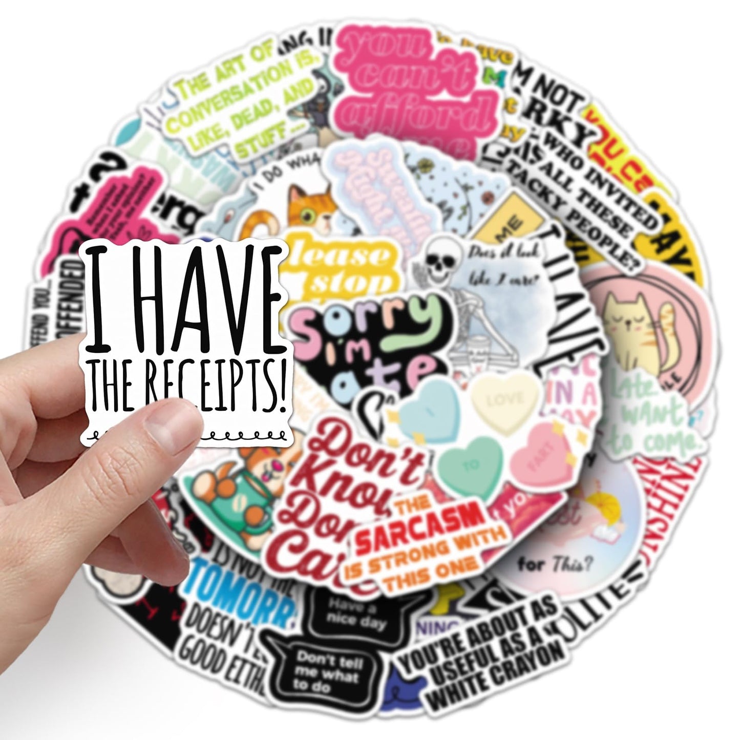 Jictegb 50pc Snarky Stickers Pack – Funny Spanish Quotes for Laptops & More