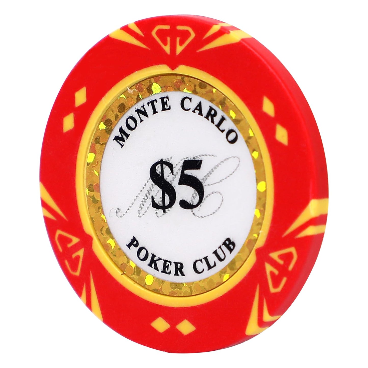 JIESITE 14g Clay Poker Chips – Monte Carlo Casino-Grade 50-Piece Set (40mm, $1 White)