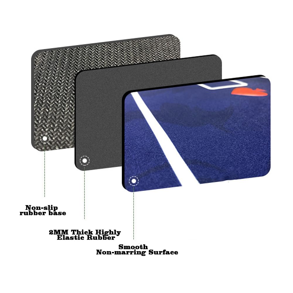 JIESITE 71x36-Inch Poker Mat – Portable Waterproof Tabletop, Velvet Surface (Blue)