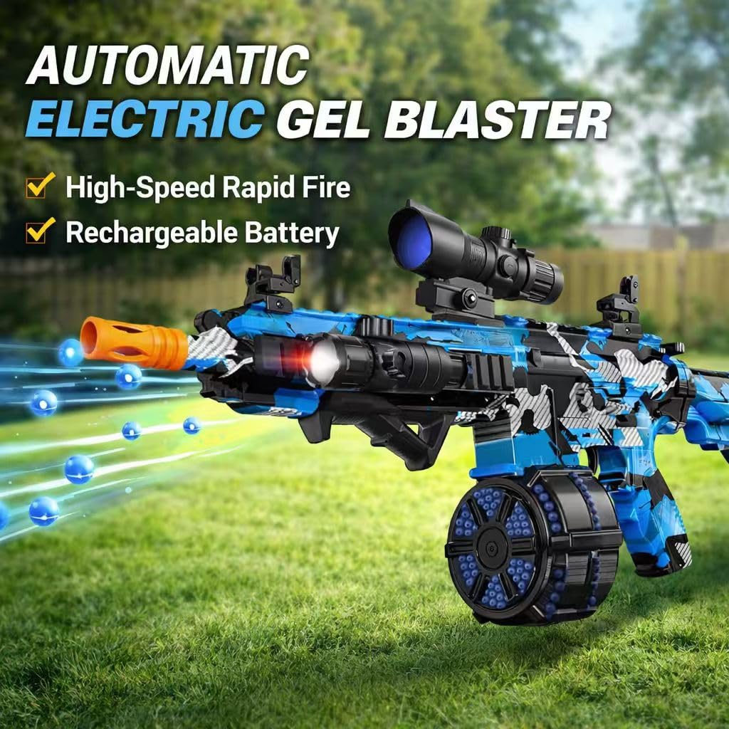 JIFTOK Electric Gel Ball Blaster — High-Speed Auto Splatter Ball with Goggles