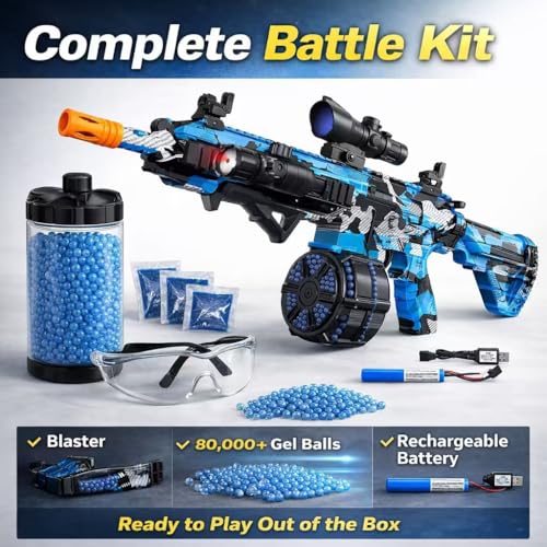 JIFTOK Electric Gel Ball Blaster — High-Speed Auto Splatter Ball with Goggles