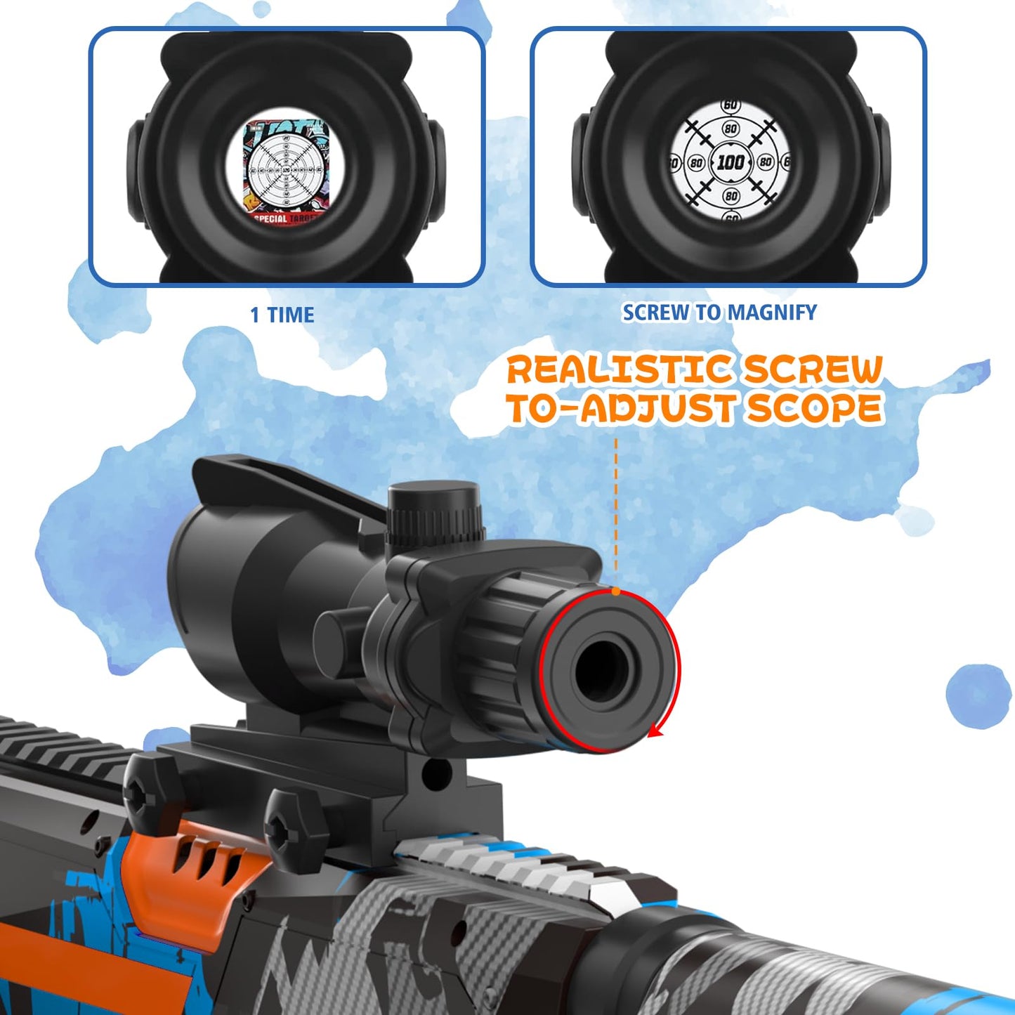 JIFTOK Automatic Foam Blaster Sniper with Scope – 120 Darts, Rechargeable Battery, Goggles (Blue)