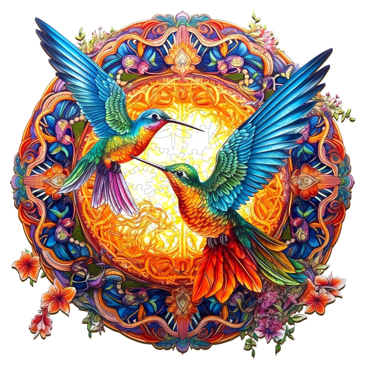 Jigfoxy Hummingbird Wooden Puzzle for Adults – Unique Animal Jigsaw, 300 Pieces, 13.8 x 13.8 in
