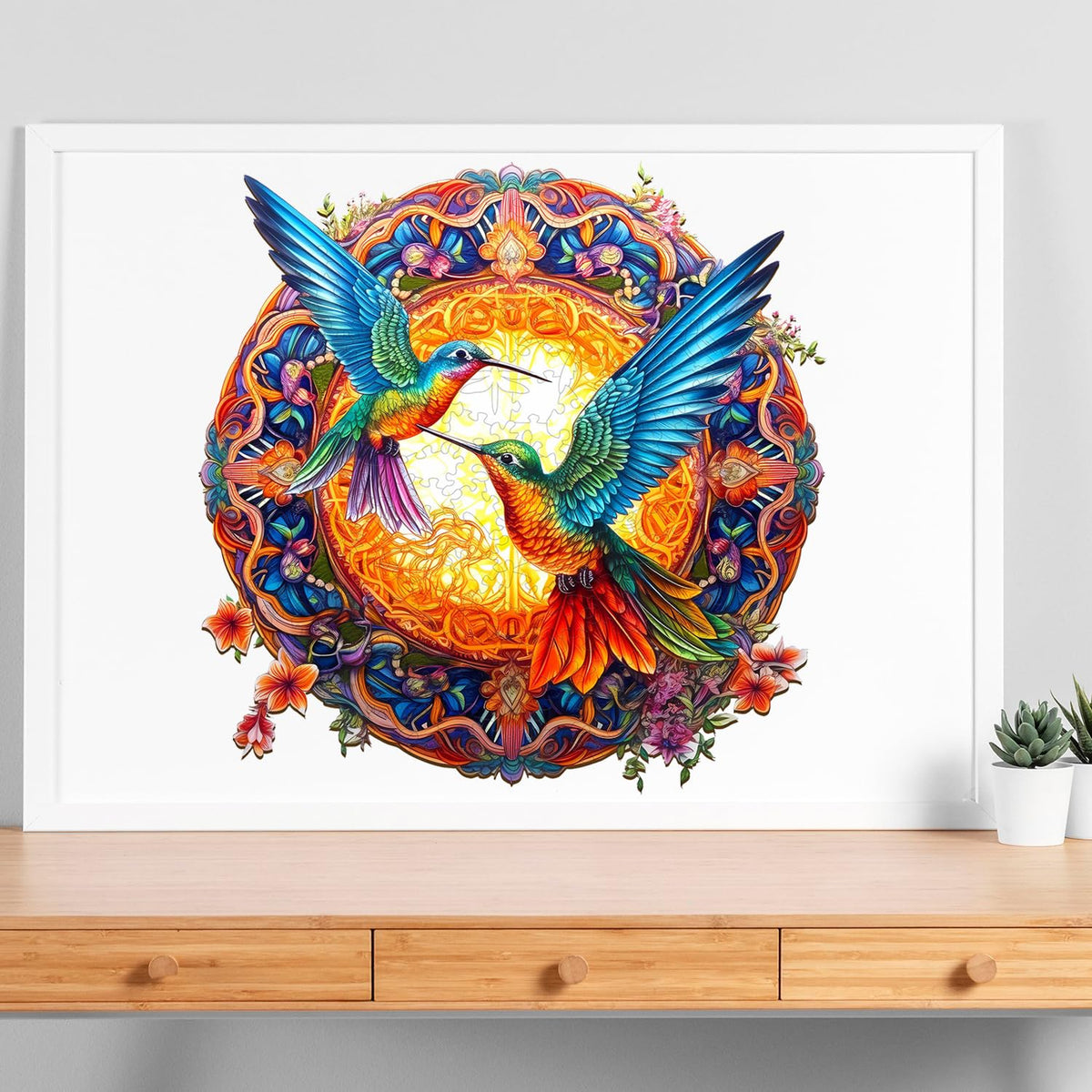 Jigfoxy Hummingbird Wooden Puzzles for Adults – 100 Pcs, 7.9 x 7.9 in, Unique Animal Shape Gift