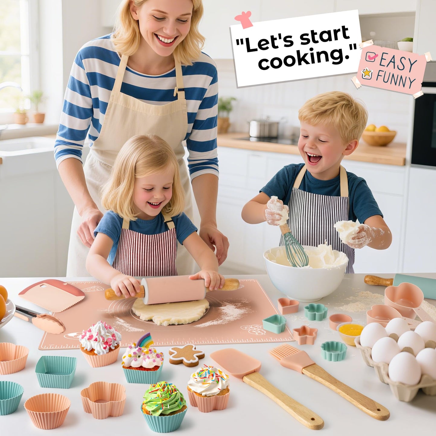 JIGQGY Ultimate Kids Baking Kit – 38-Piece Silicone Tools, BPA/BPS Free (Ages 8-12)