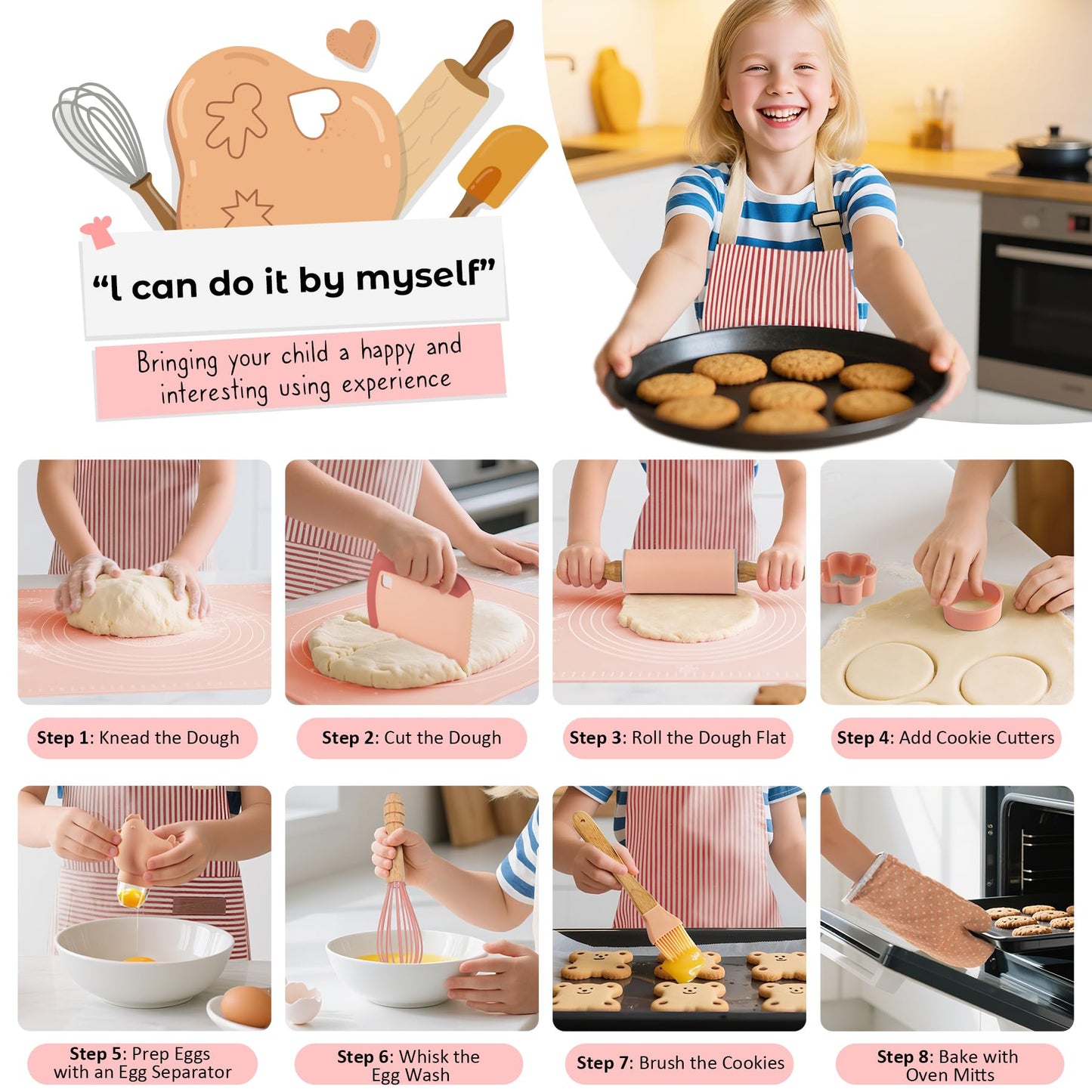 JIGQGY Ultimate Kids Baking Kit – 38-Piece Silicone Tools, BPA/BPS Free (Ages 8-12)