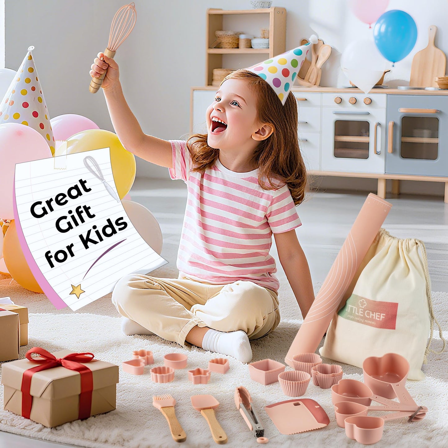 JIGQGY Ultimate Kids Baking Kit – 38-Piece Silicone Tools, BPA/BPS Free (Ages 8-12)
