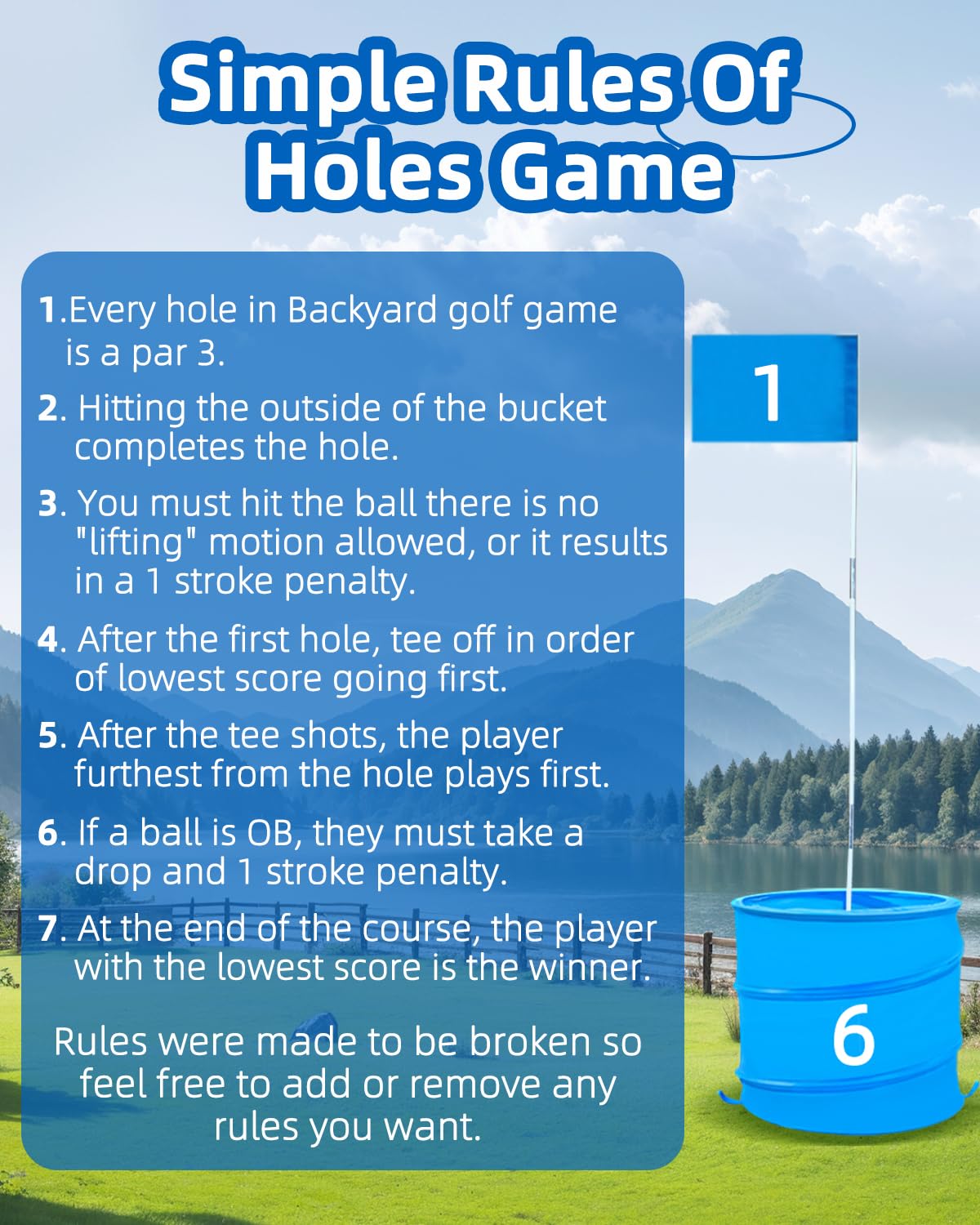 JIIFO Golf Game – 2 Right-Handed Clubs, 9 Buckets, Outdoor Lawn Golf for Adults