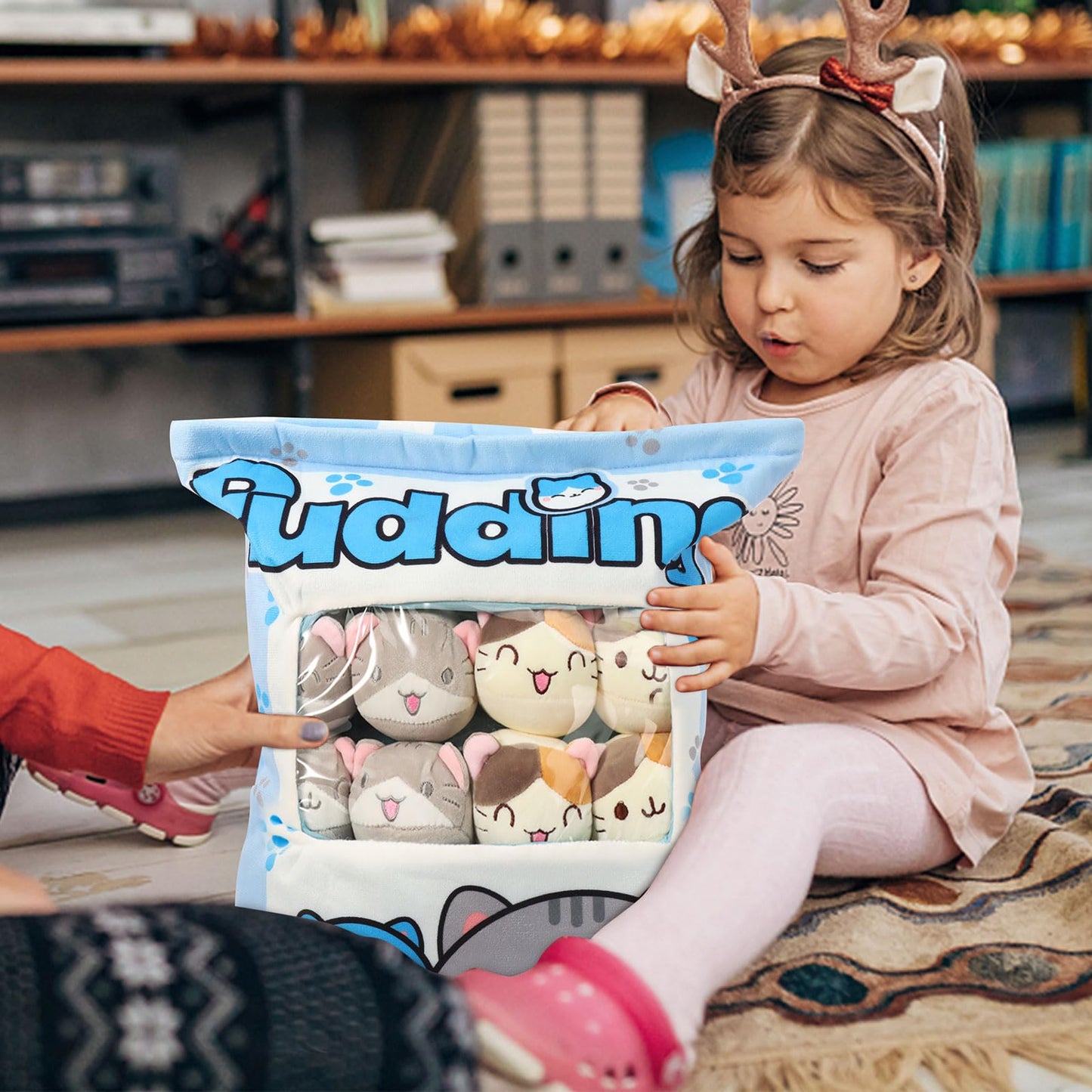 JILPAK Cat Plush Pillow – 8 Blue Kitten Plushies, Kawaii Plush Toy & Gift