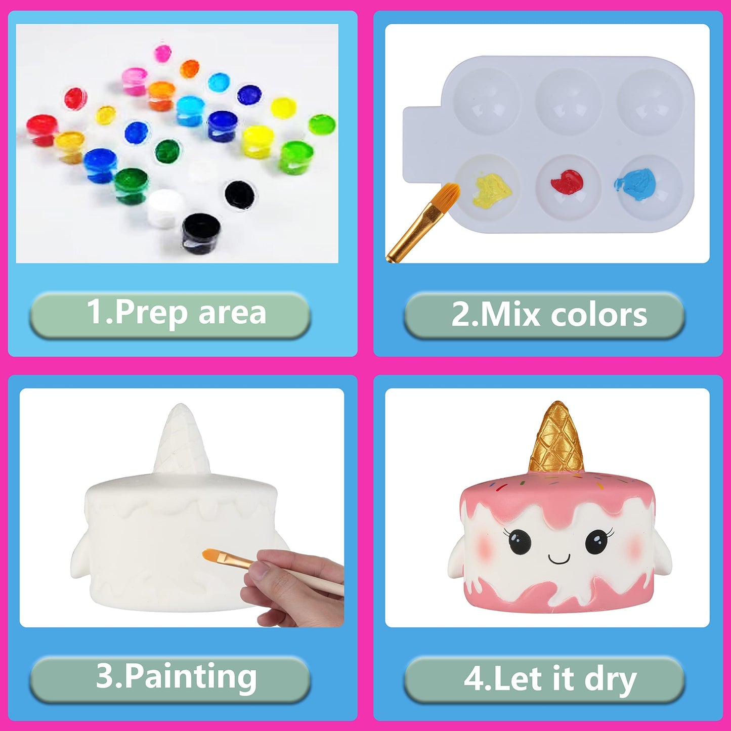 Jim&Gloria Paint Your Own Squishies — Jumbo DIY Squishies Kit (Pack of 3)