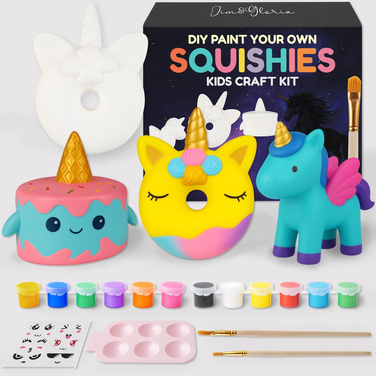 Jim&Gloria Paint Your Own Squishies — Jumbo DIY Squishies Kit (Pack of 3)