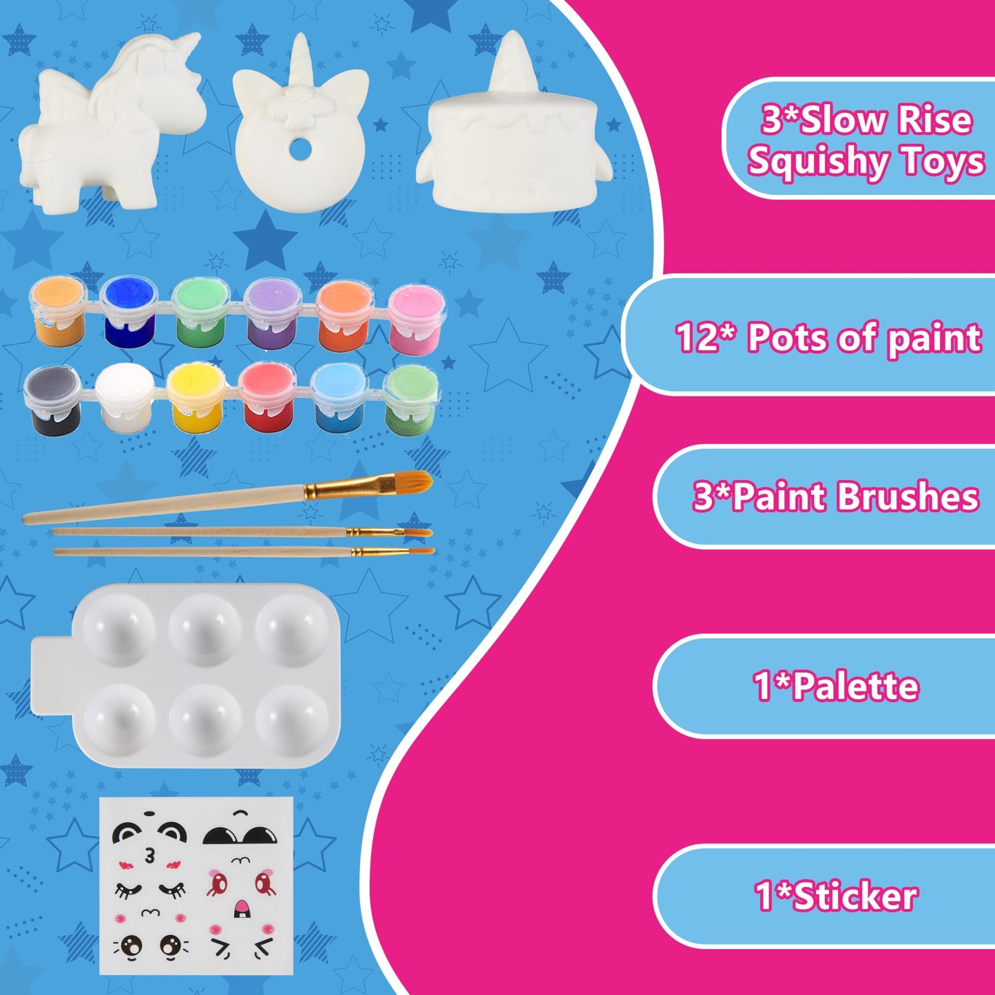 Jim&Gloria Paint Your Own Squishies — Jumbo DIY Squishies Kit (Pack of 3)