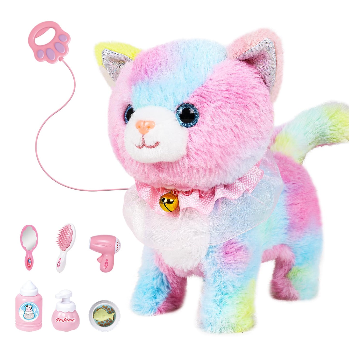Jimate Interactive Cat Toy — Walking, Barking Plush Kitten with Remote Control