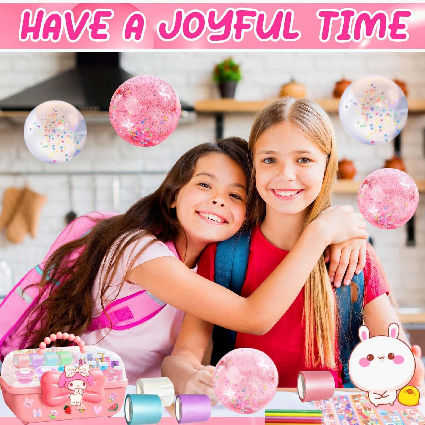 Jimcii Nano Tape Bubble Kit for Kids – DIY Bubbles & Glitter Tapes