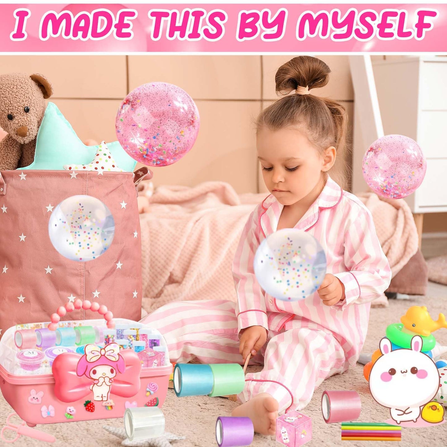 Jimcii Nano Tape Bubble Kit for Kids – DIY Bubbles & Glitter Tapes