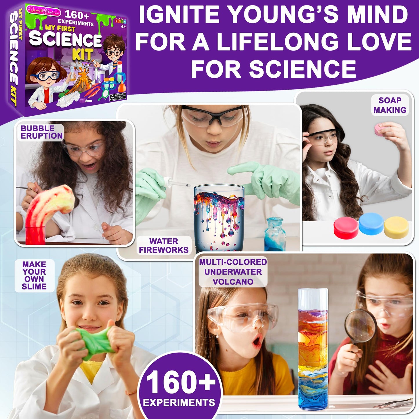 Jim&Gloria Science Kits for Kids – STEM Toys & Chemistry Set (Ages 5–12)