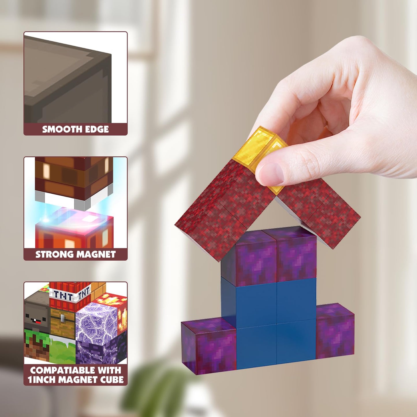 JIMI 120PCS Magnetic Blocks – Montessori Sensory Building Toys for Kids 3+