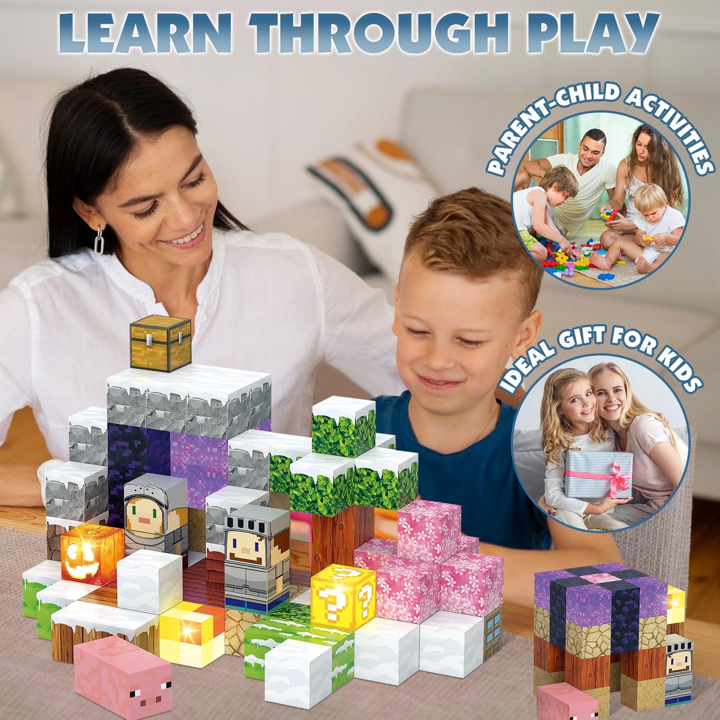 JIMI Magnetic Blocks – STEM Building Toys with Light Blocks for Kids 3-12