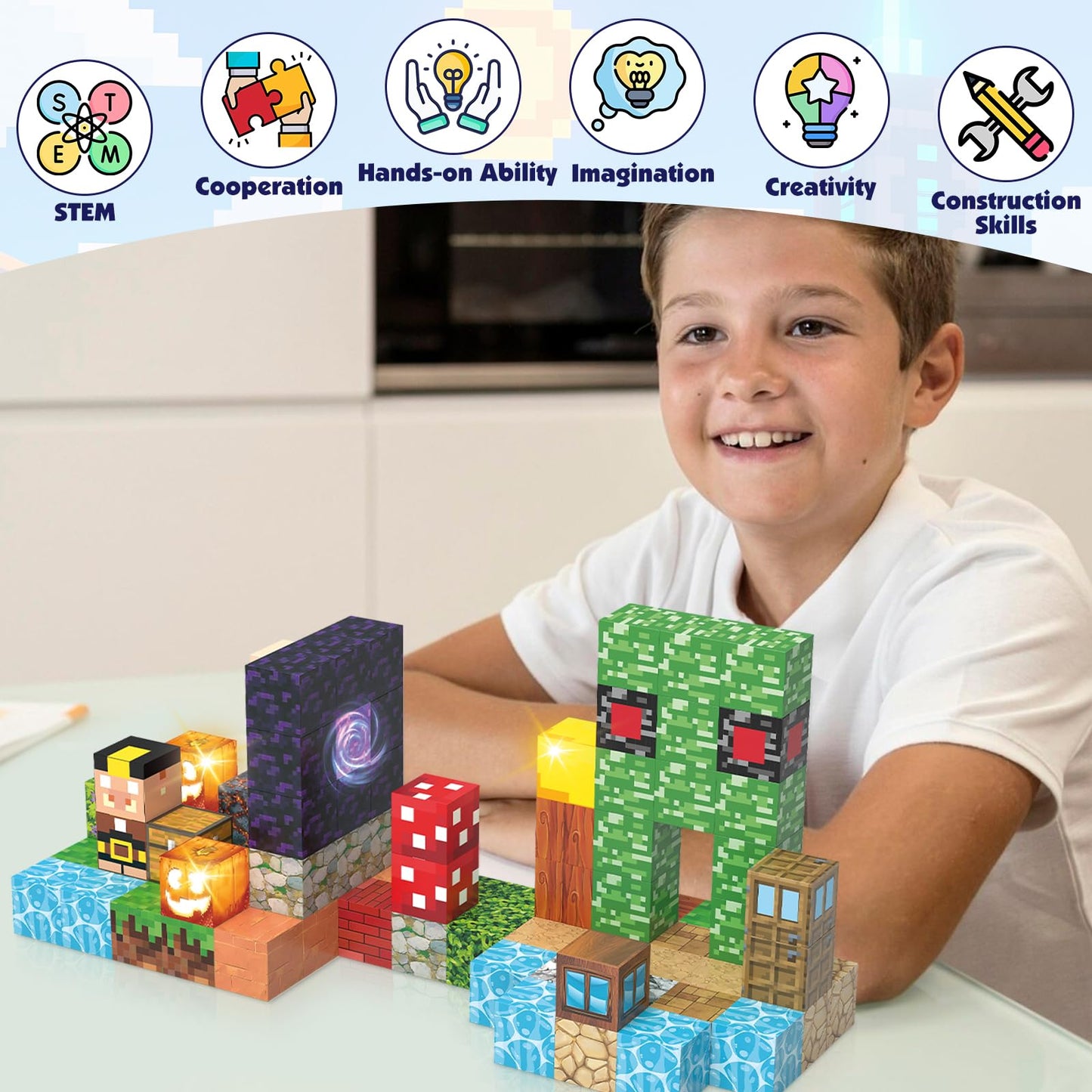 JIMI Magnetic Building Blocks Set - STEM Construction Toys for Toddlers & Kids 3-12