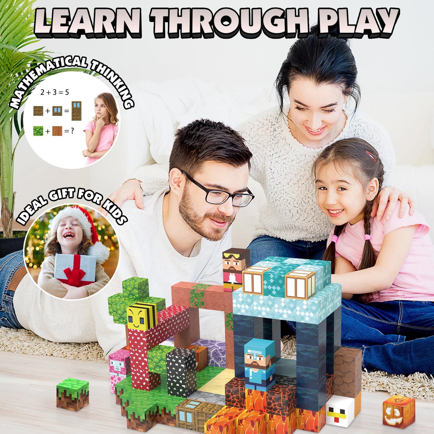 JIMI Magnetic Blocks 150pcs – STEM Construction Toys for Kids 3-8 | Montessori & Sensory Play