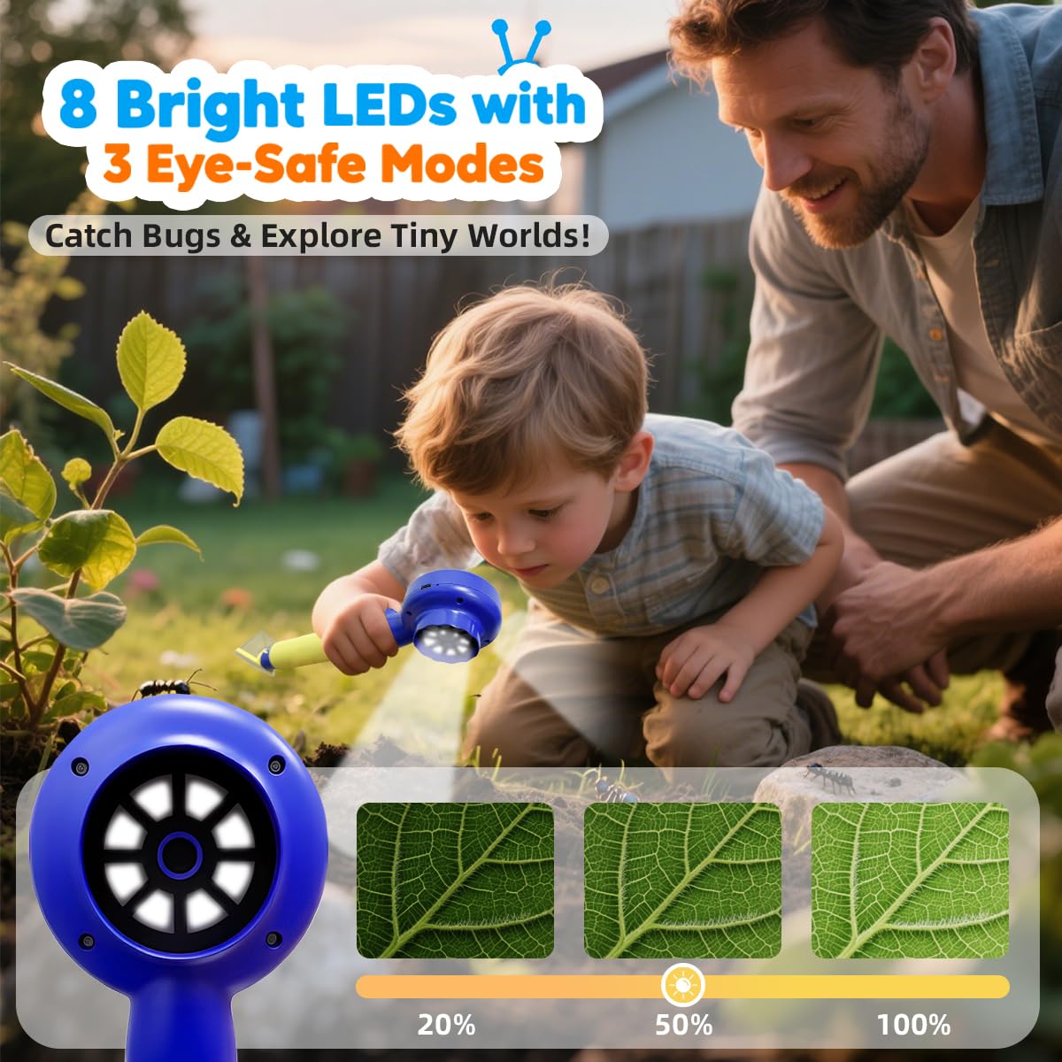 Jimzoo Kids Microscope with Bug Catcher Kit – 1080P HD Mini Handheld Scope, 200x–500x, Rechargeable