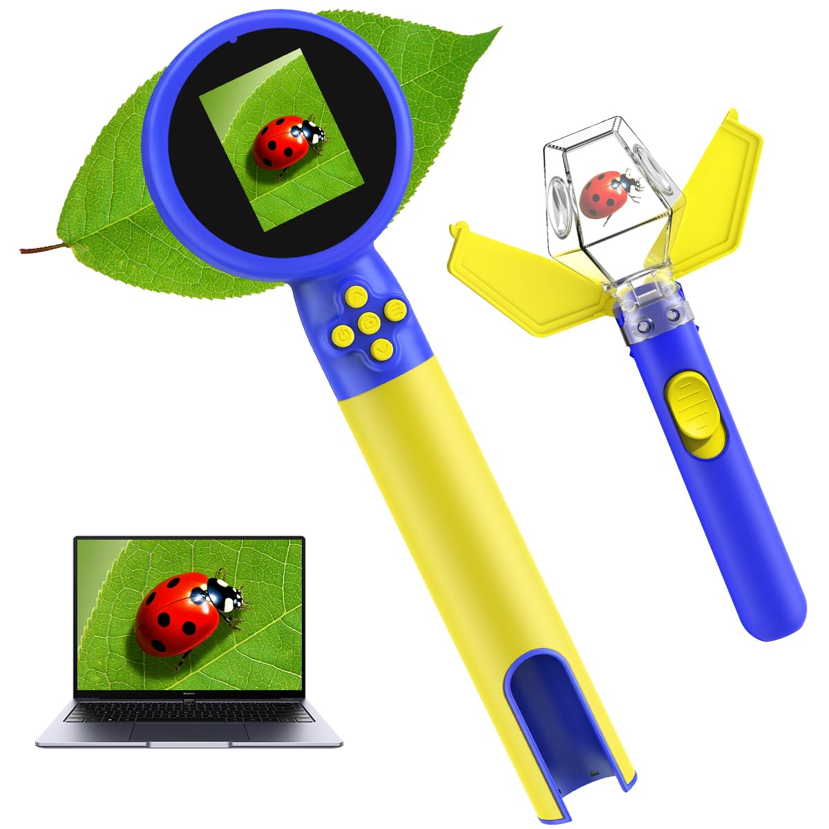 Jimzoo Kids Microscope with Bug Catcher Kit – 1080P HD Mini Handheld Scope, 200x–500x, Rechargeable