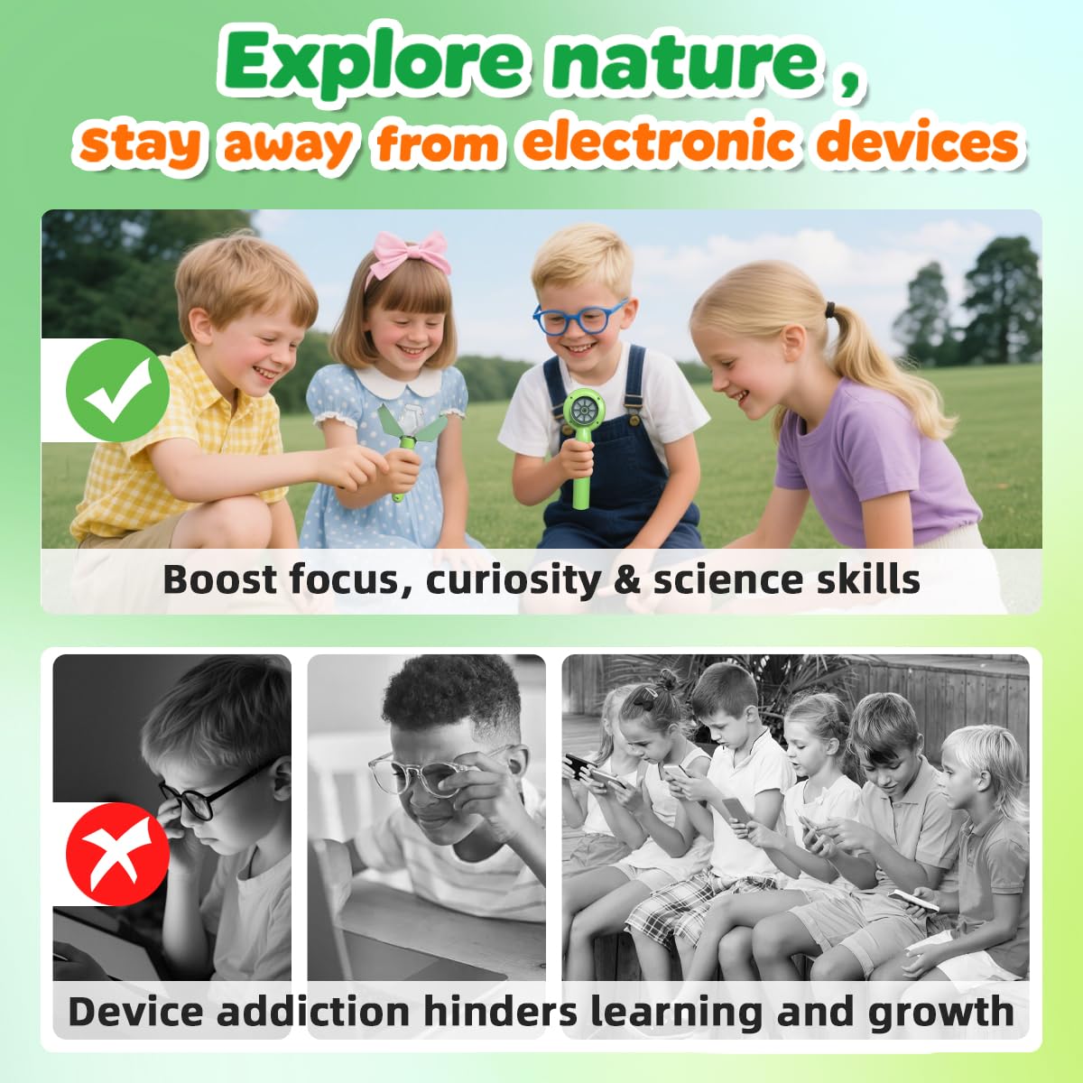 JIMZOO Kids Microscope with Bug Catcher Kit — 1080P Digital Handheld STEM Toy (Ages 3–12)