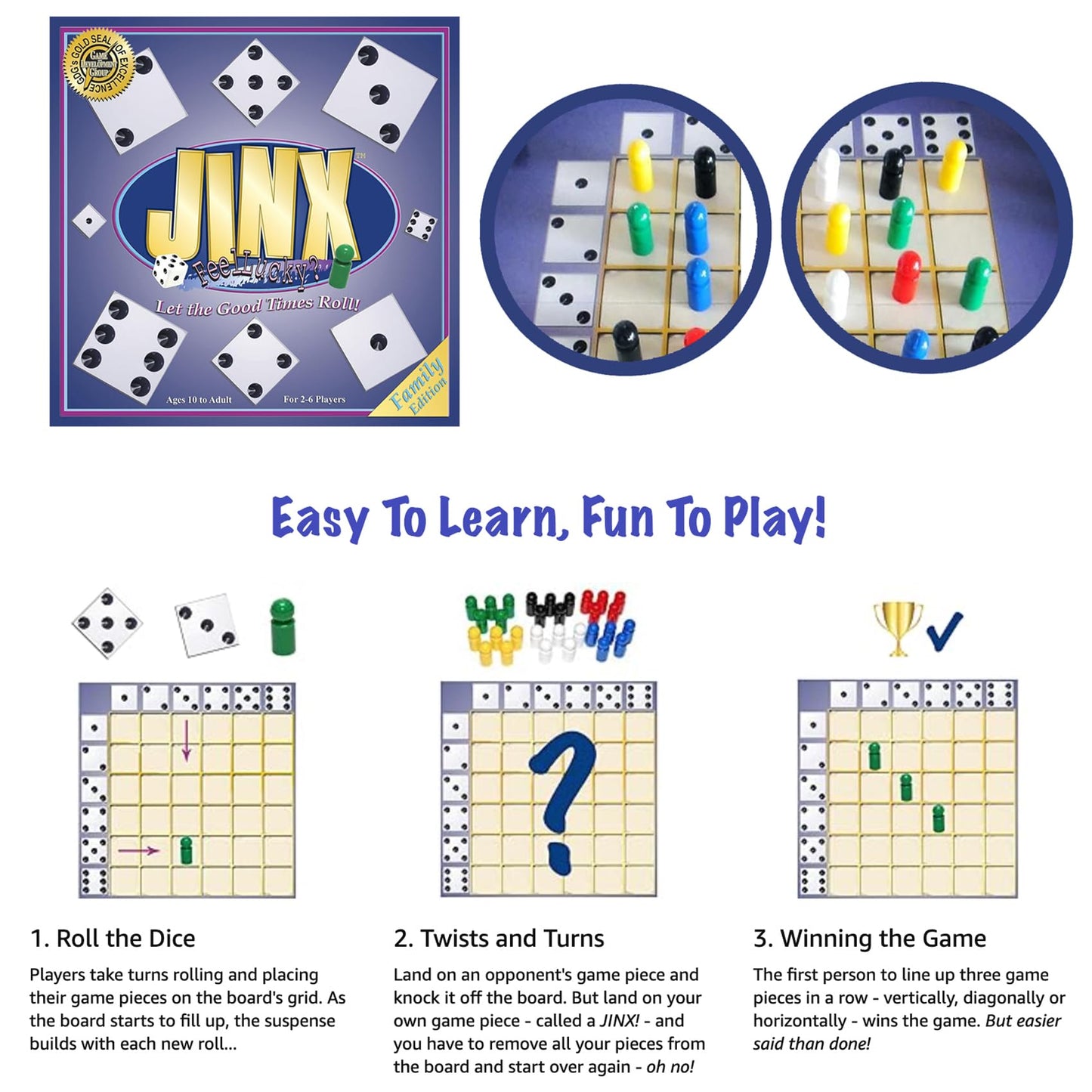 Jinx by Game Development Group | Fast, Fun Board Game of Chance for 2-6 Players