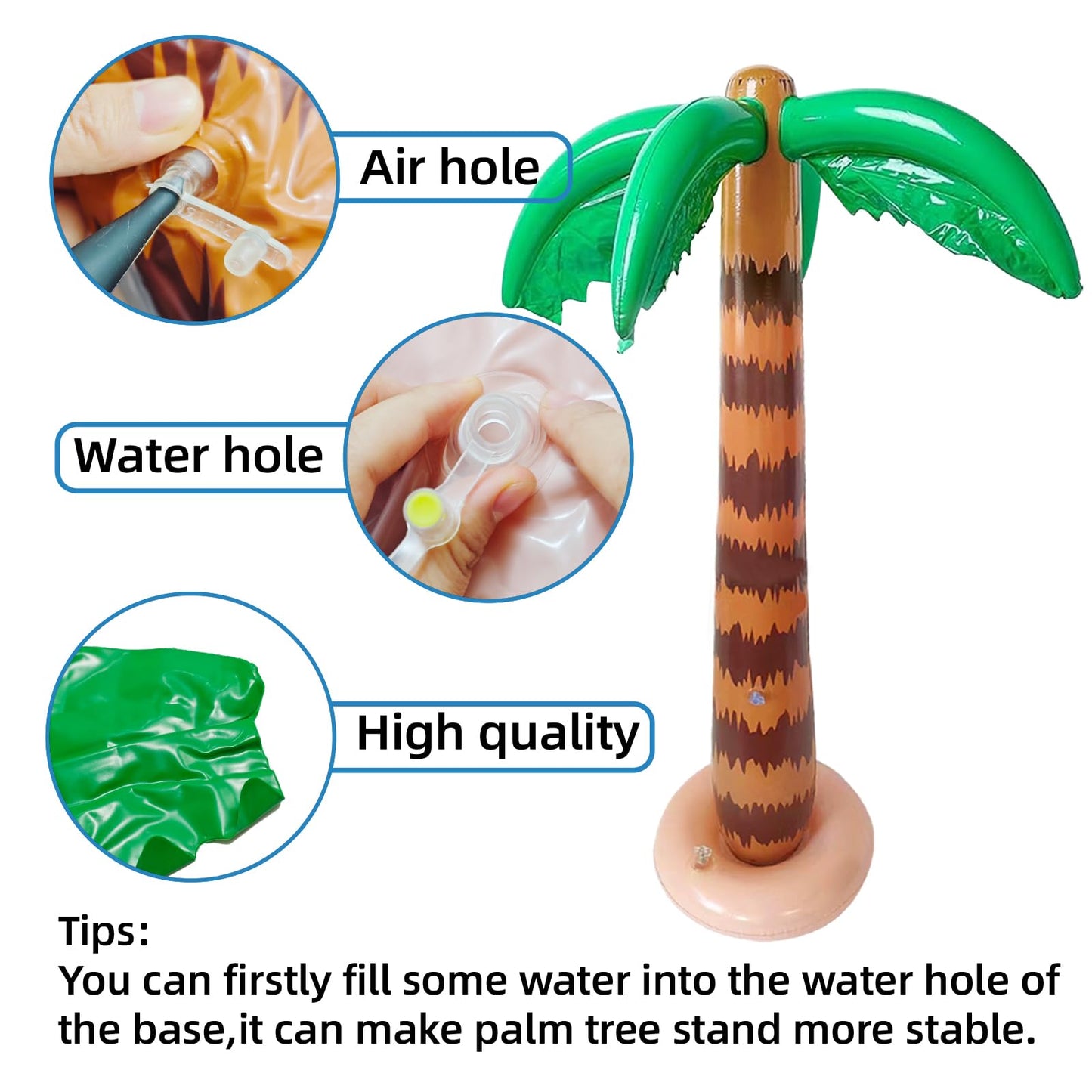 JipeXter Inflatable Tropical Party Set — Palm Tree, Flamingo, Banana & More