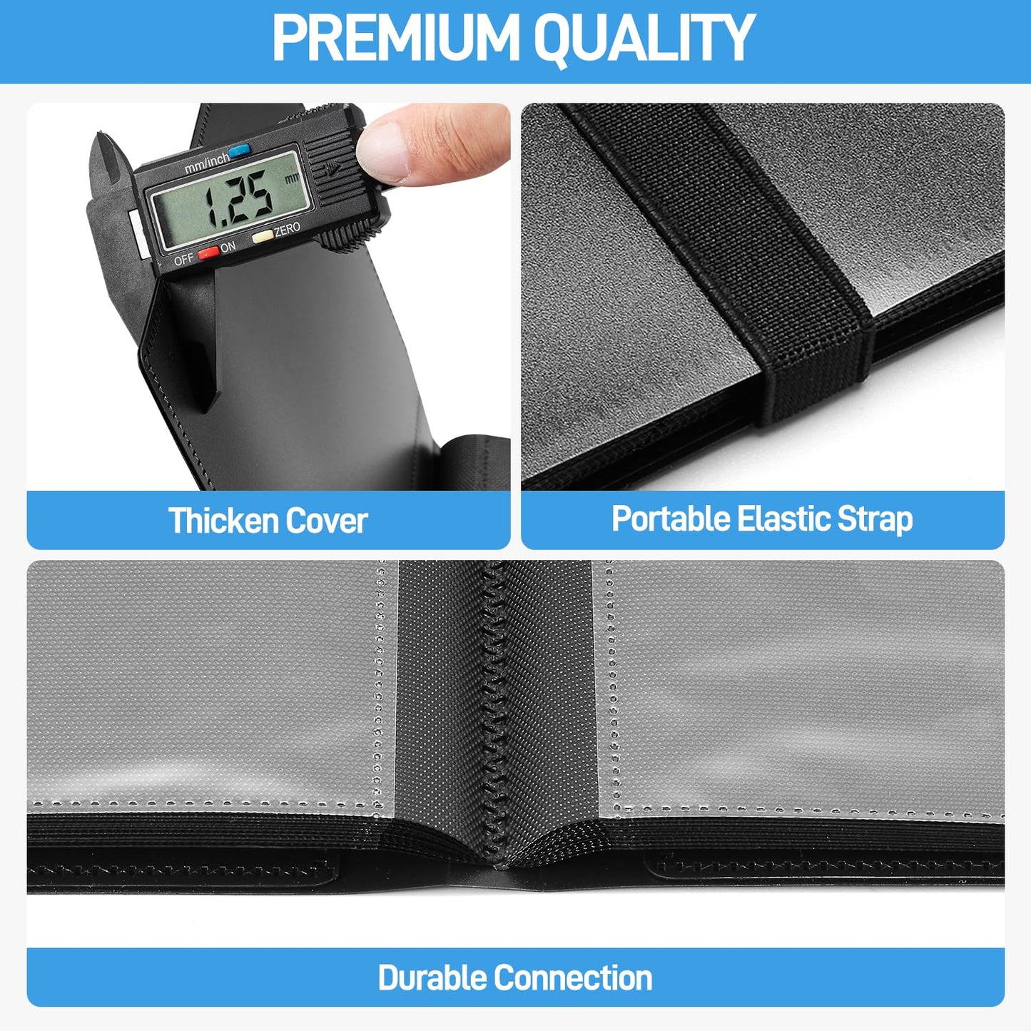 JIQEZNL Card Binder - Upgraded 4-Pocket 160-Card Organizer, Black