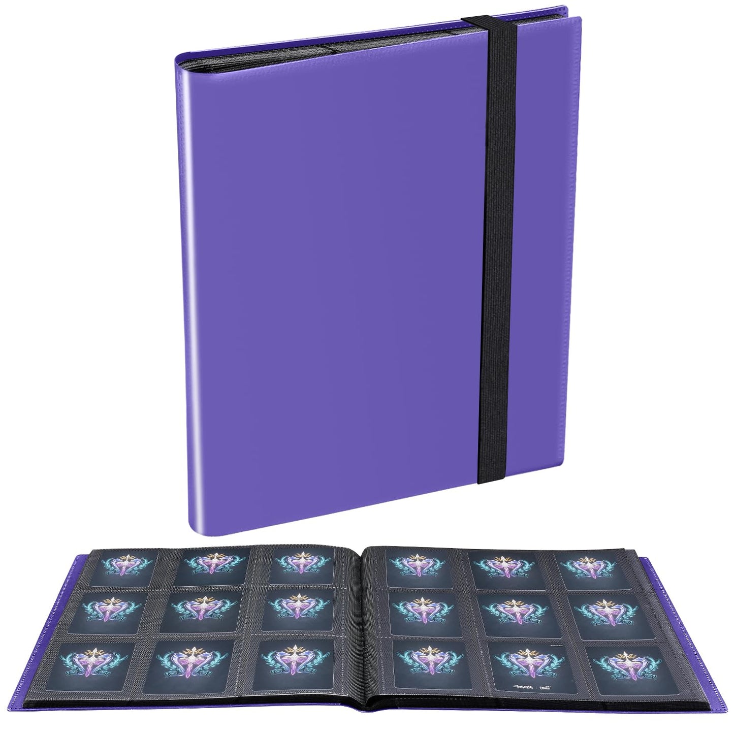 JIQEZNL Card Binder - Upgraded 360-Card 9-Pocket Purple Binder for Yugioh, MTG, TCG & Sports Cards