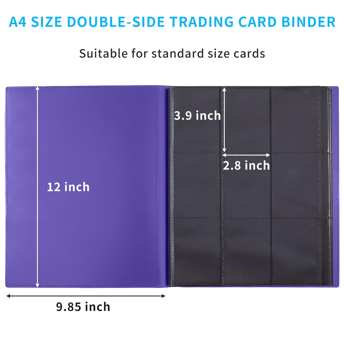 JIQEZNL Card Binder - Upgraded 360-Card 9-Pocket Purple Binder for Yugioh, MTG, TCG & Sports Cards
