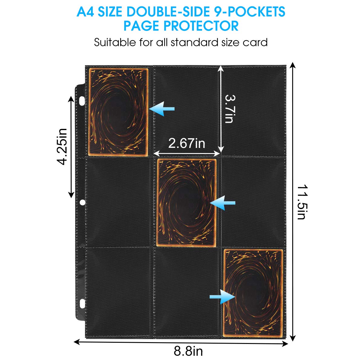 JIQEZNL 1080 Pockets Card Sleeves - Premium 9 Pocket Binder Pages for 3 Ring Binders