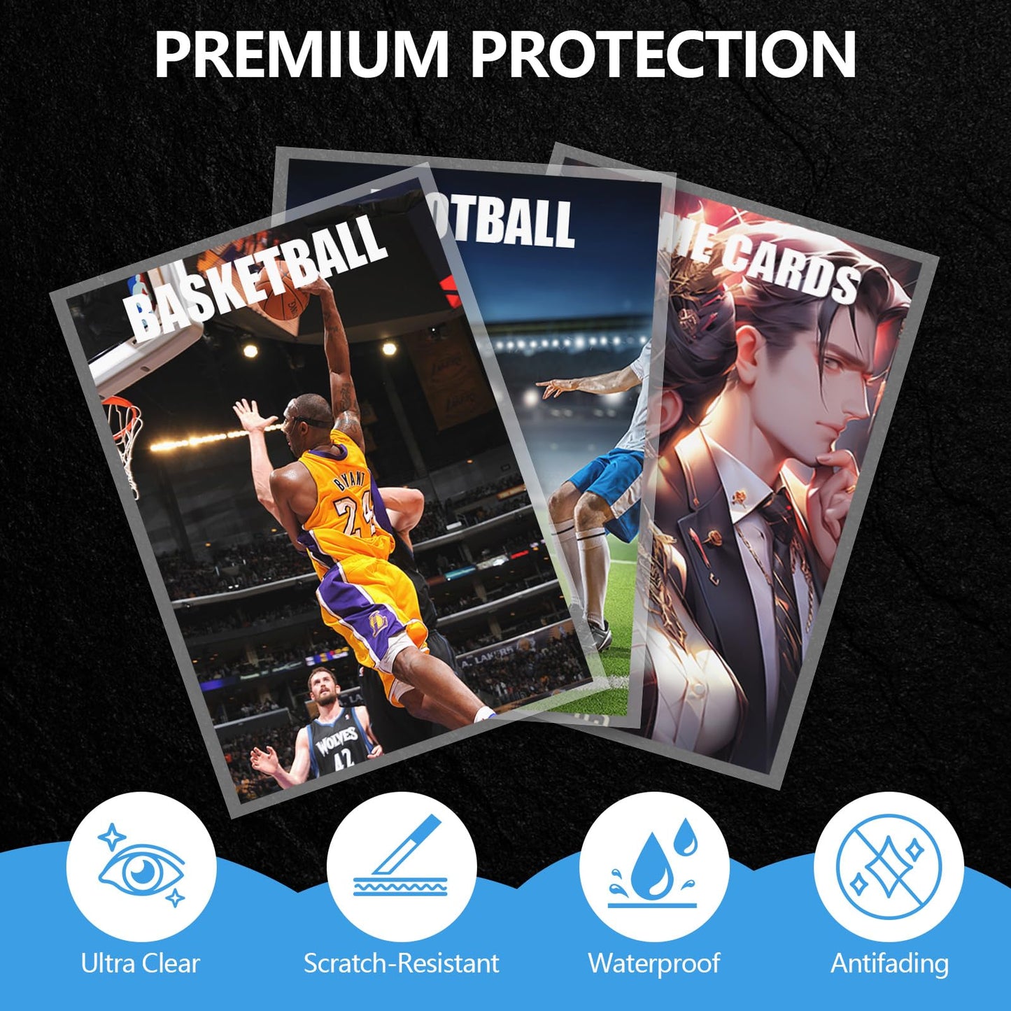 JIQEZNL 200ct Penny Card Sleeves – Clear 66x91mm Trading Card Protectors