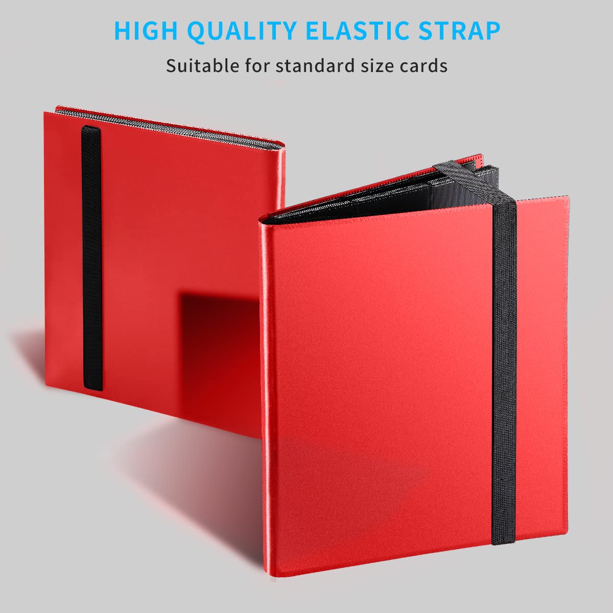 JIQEZNL Upgraded 9-Pockets Trading Card Binder – 360 Pocket Album for Yugioh, MTG, TCG (Red)