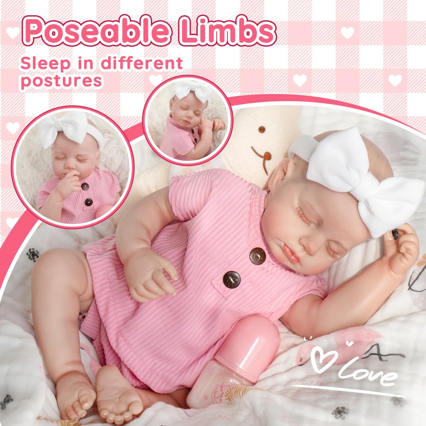Jirachi Realistic Reborn Baby Doll - 18 Inch Full Body Vinyl Sleeping Girl