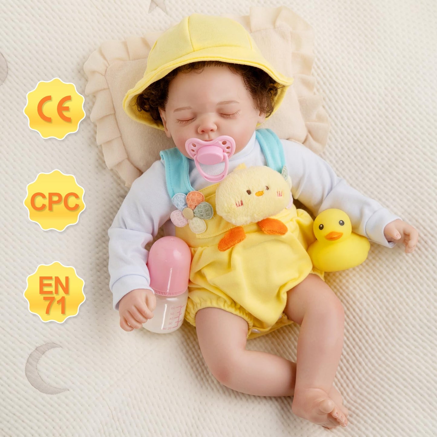Jirachi Lifelike Reborn Baby Doll, 18-Inch Cloth Body Girl with Accessories – Ages 3+
