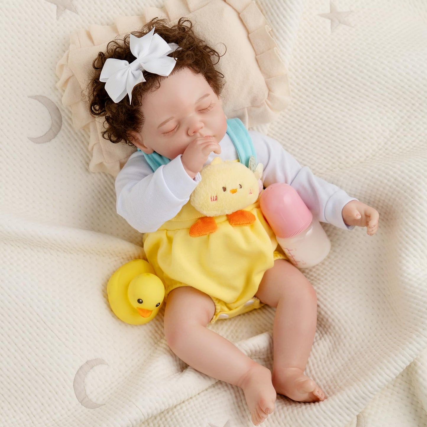 Jirachi Lifelike Reborn Baby Doll, 18-Inch Cloth Body Girl with Accessories – Ages 3+