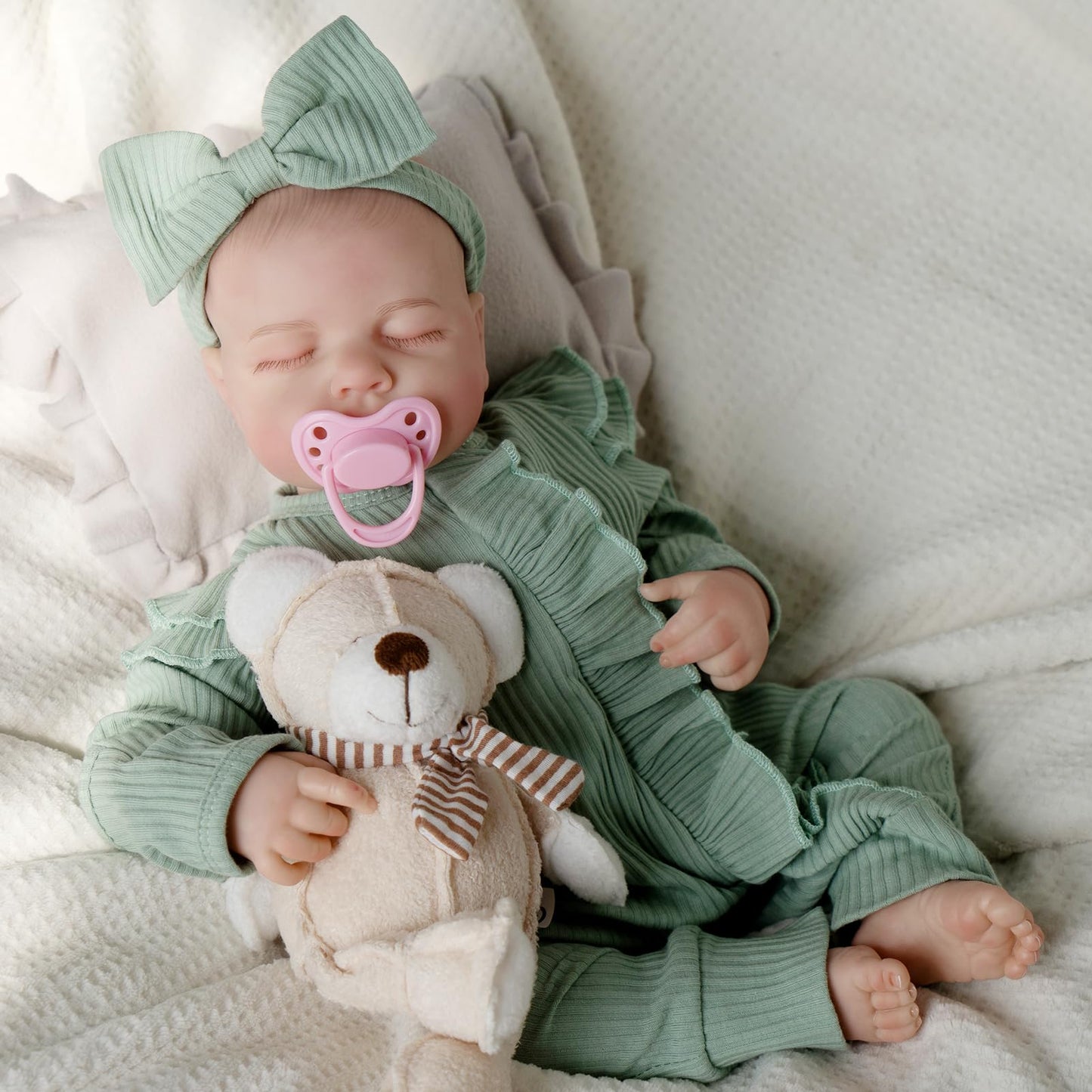 Jirachi Lifelike Reborn Baby Doll – 18-Inch Realistic Sleeping Newborn Girl with Accessories