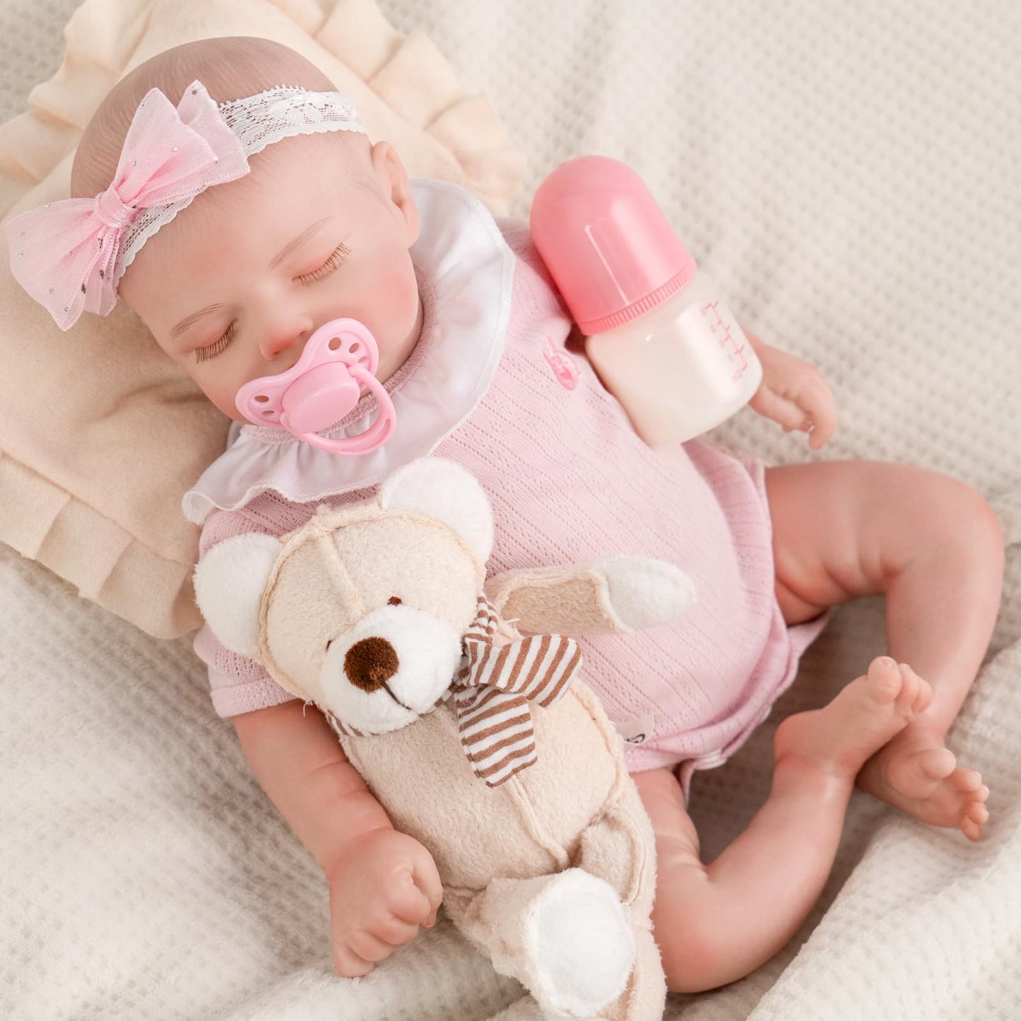 Jirachi Lifelike 18-Inch Reborn Baby Doll – Soft Cloth Body, Sleeping Real Life Baby Girl