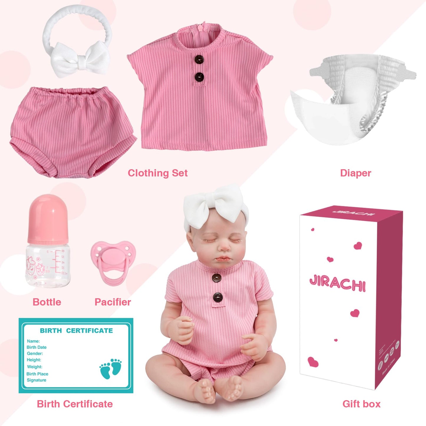 Jirachi Realistic Reborn Baby Doll - 18 Inch Full Body Vinyl Sleeping Girl
