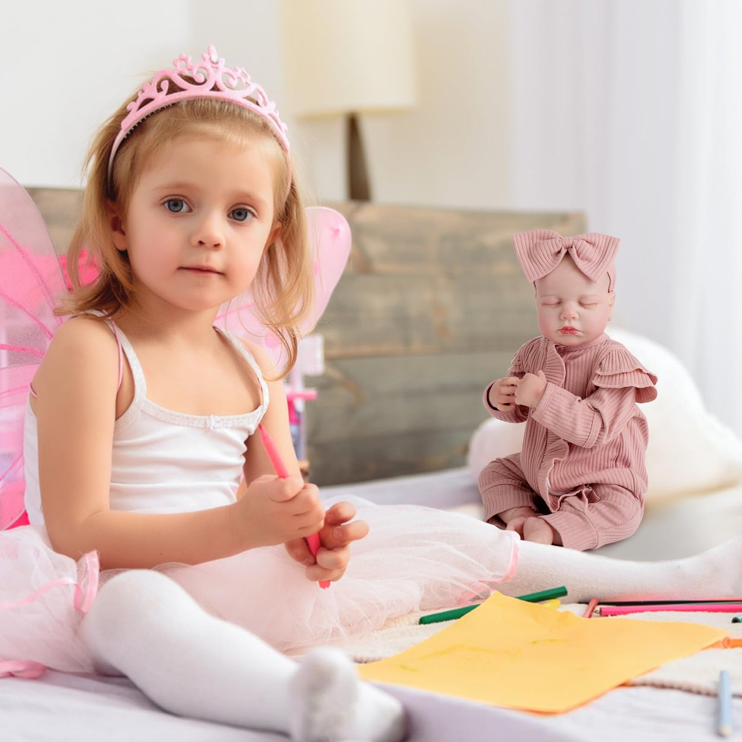 Jirachi Realistic 18-Inch Reborn Baby Doll – Sleeping Girl with Pink Outfit Set